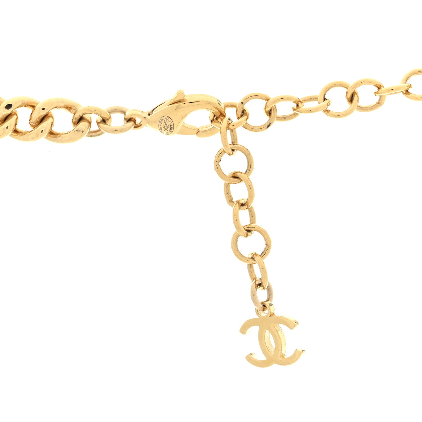 Pearl Crystal CC Star Choker Necklace Gold