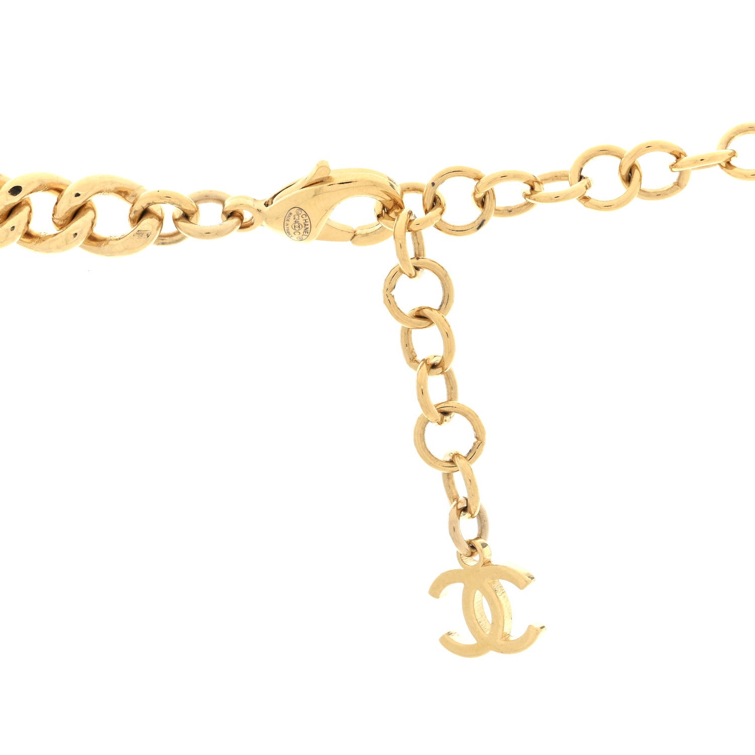 Chanel Pearl Crystal CC Star Choker Necklace Gold 4 of 4