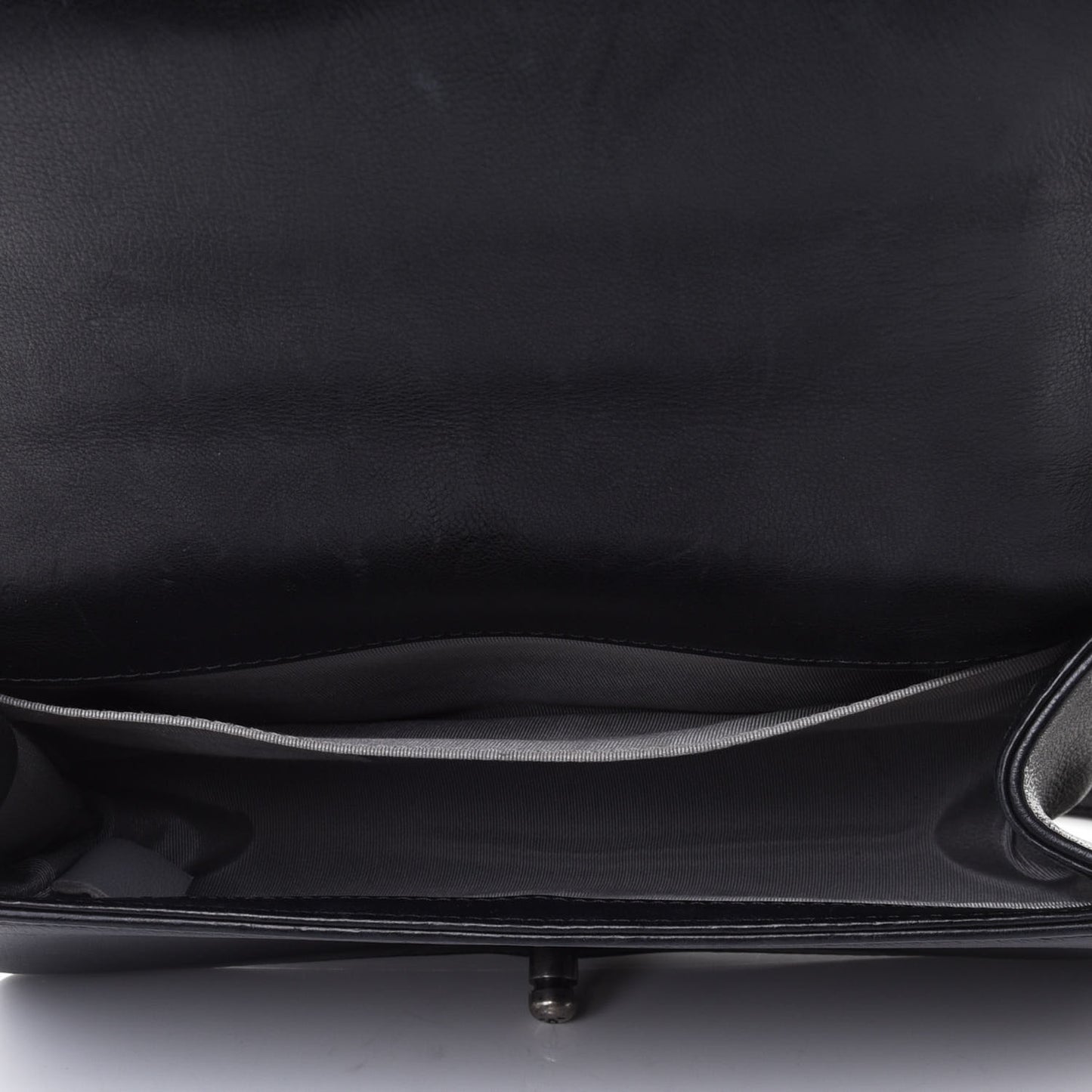Calfskin Double Stitch Medium Boy Flap Black