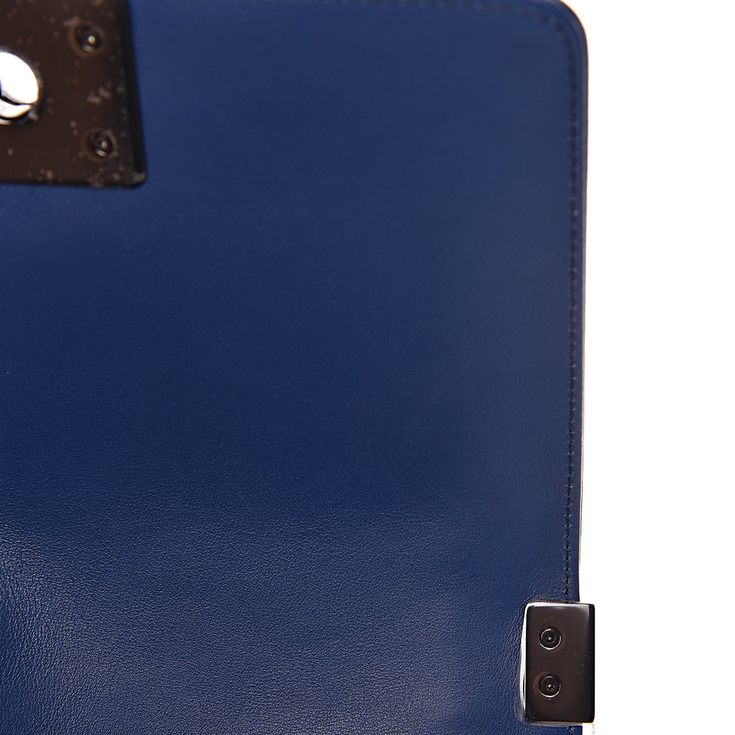 Calfskin Quilted Small Boy Flap Blue