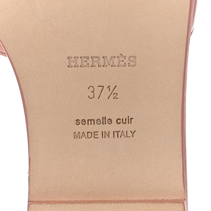 Hermes Calfskin Oran Sandals 37.5 Granit Rose 7 of 11