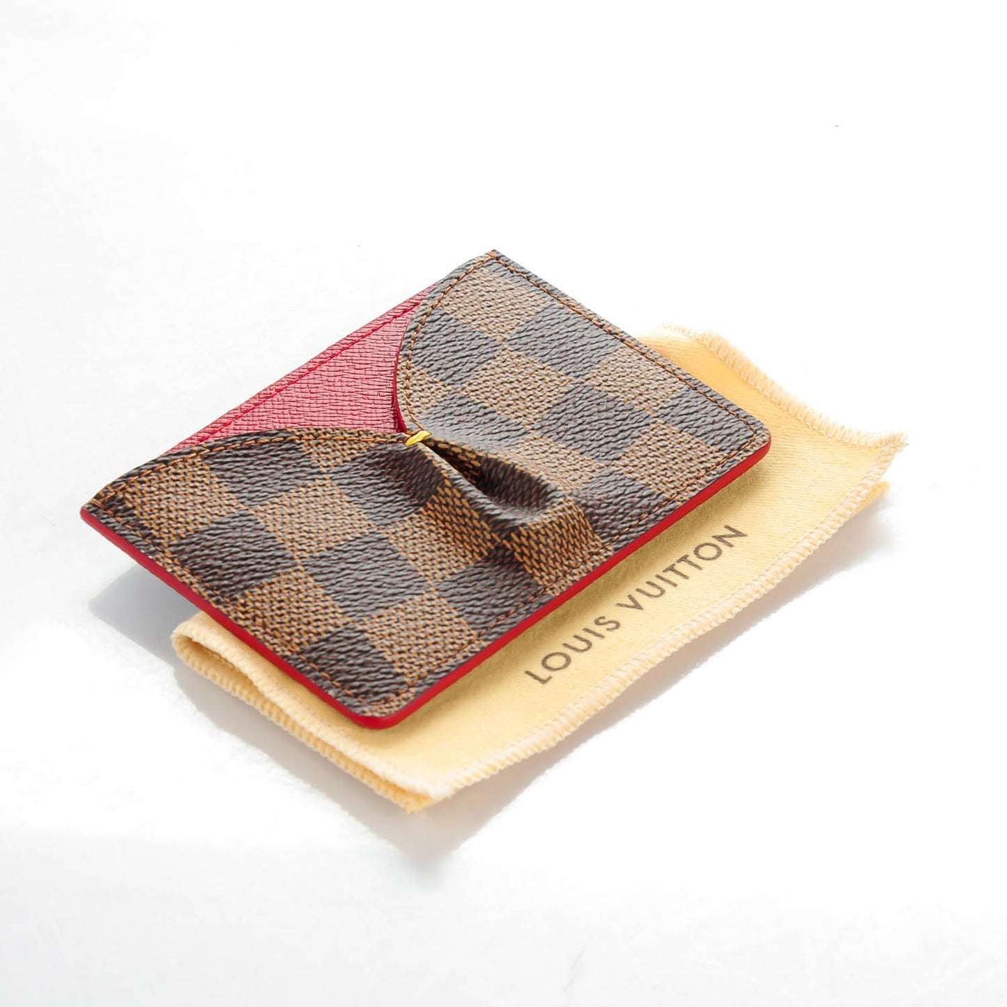 Damier Ebene Caissa Card Holder Cherry