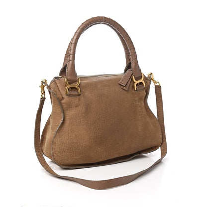 Chloe Nubuck Calfskin Medium Marcie Satchel Nut 2 of 11