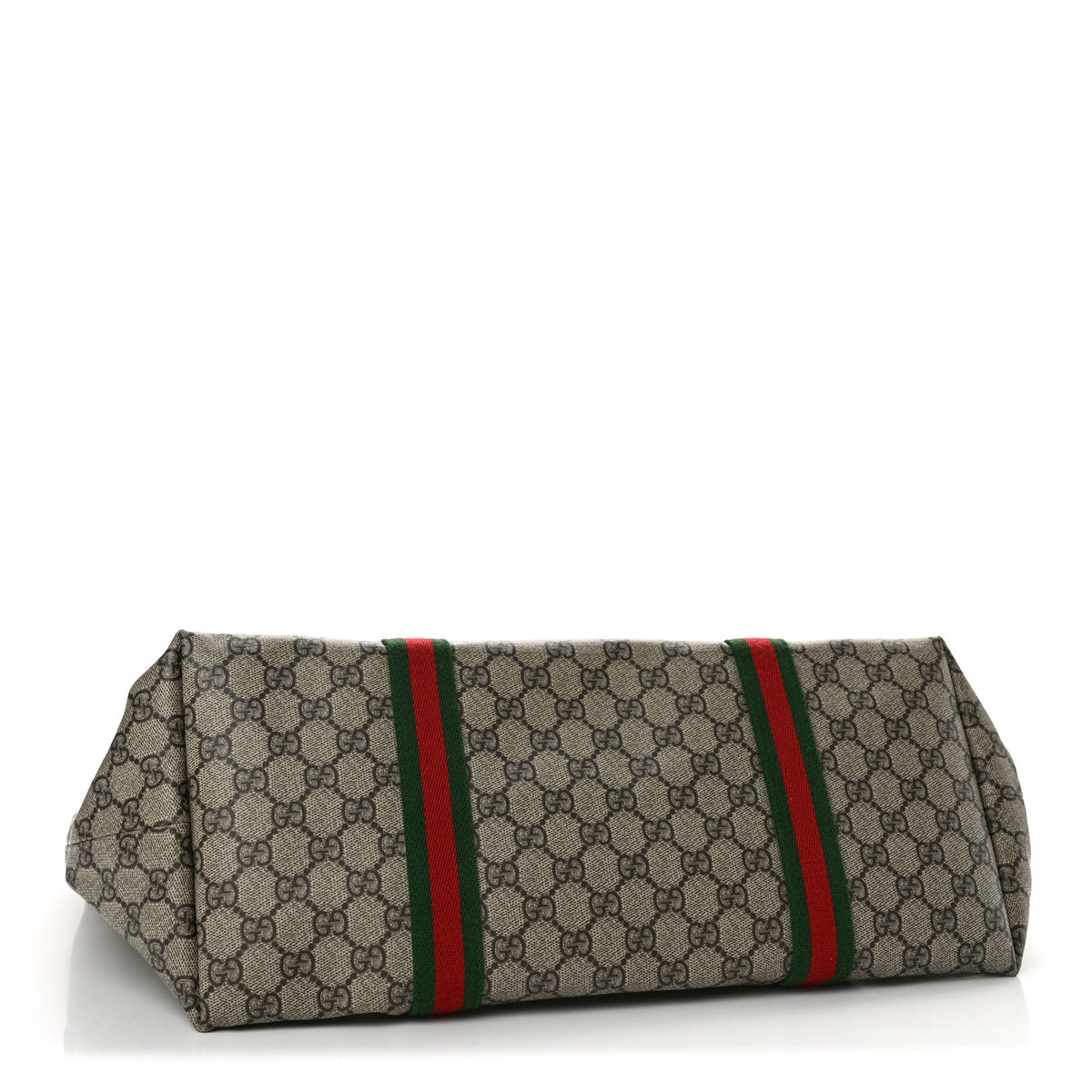 Gucci Tender GG Supreme Monogram Textured Dollar Calfskin Web Tote Beige Ebony New Acero 4 of 10
