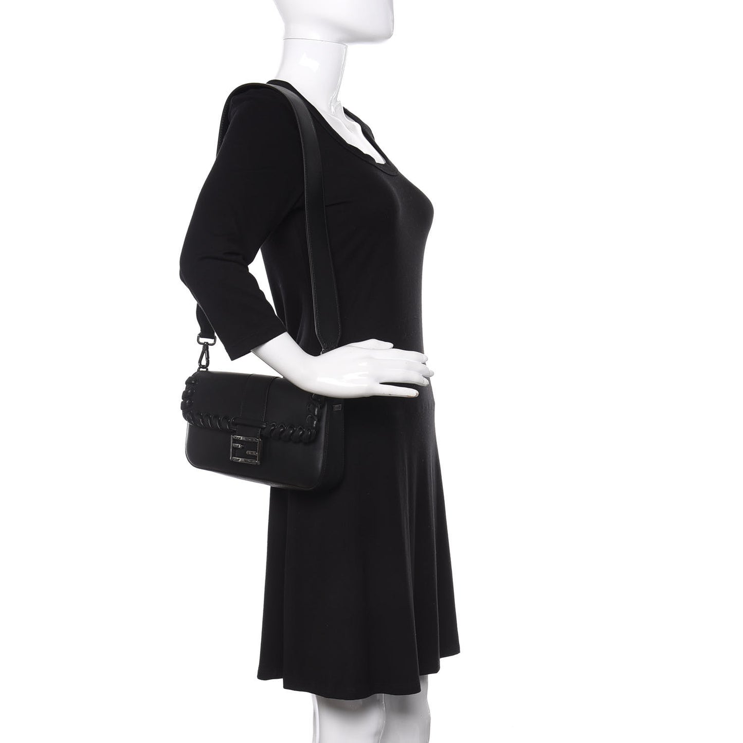 Vitello Dolce Lace Up Baguette Black