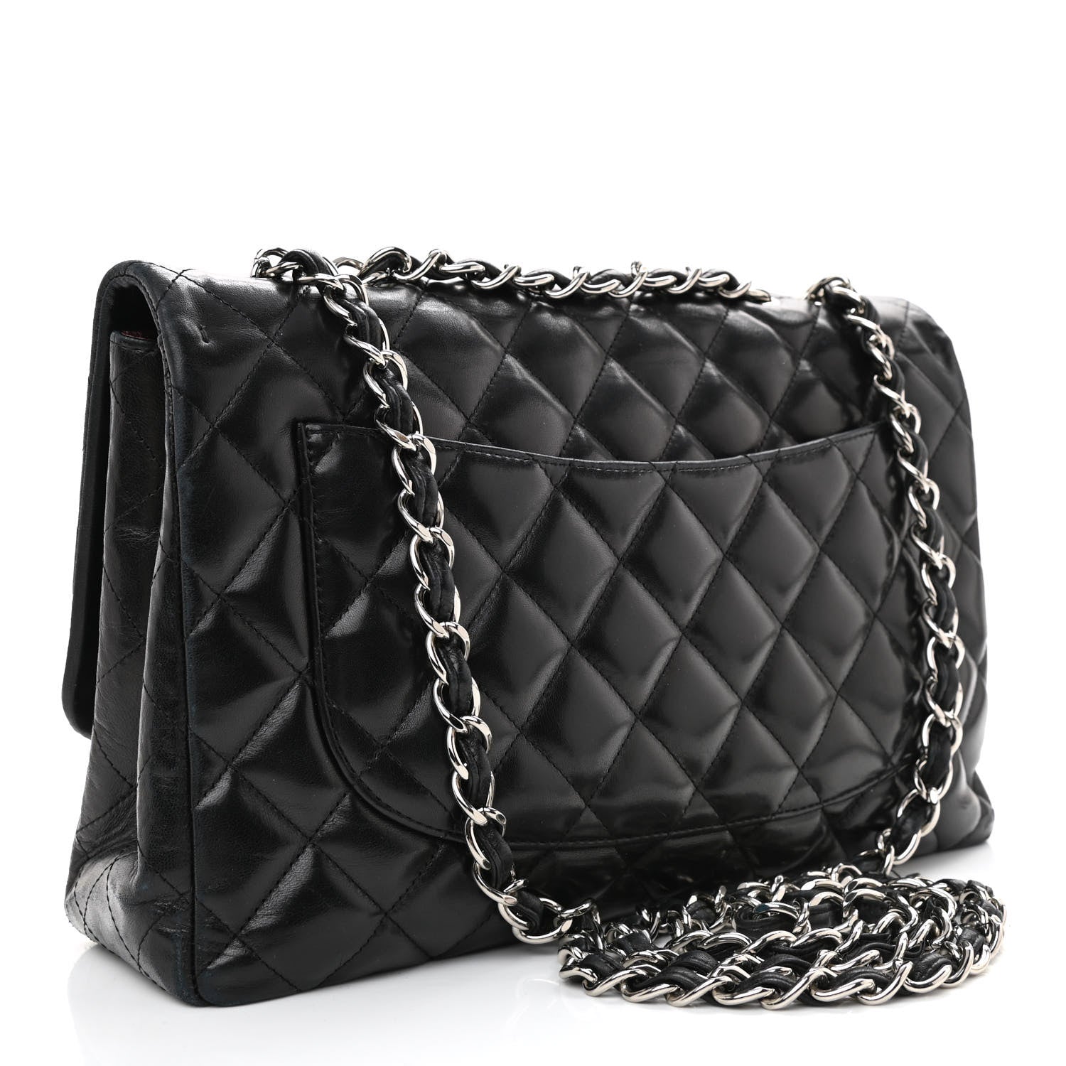 Chanel Lambskin Quilted Jumbo Single Flap Black 2 of 9