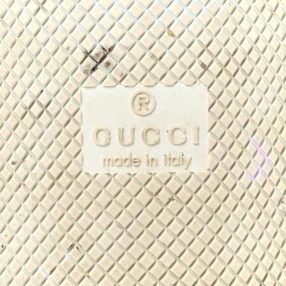 Gucci Calfskin Embossed GG Monogram Web Womens Screener Sneakers 39 White Green 8 of 9