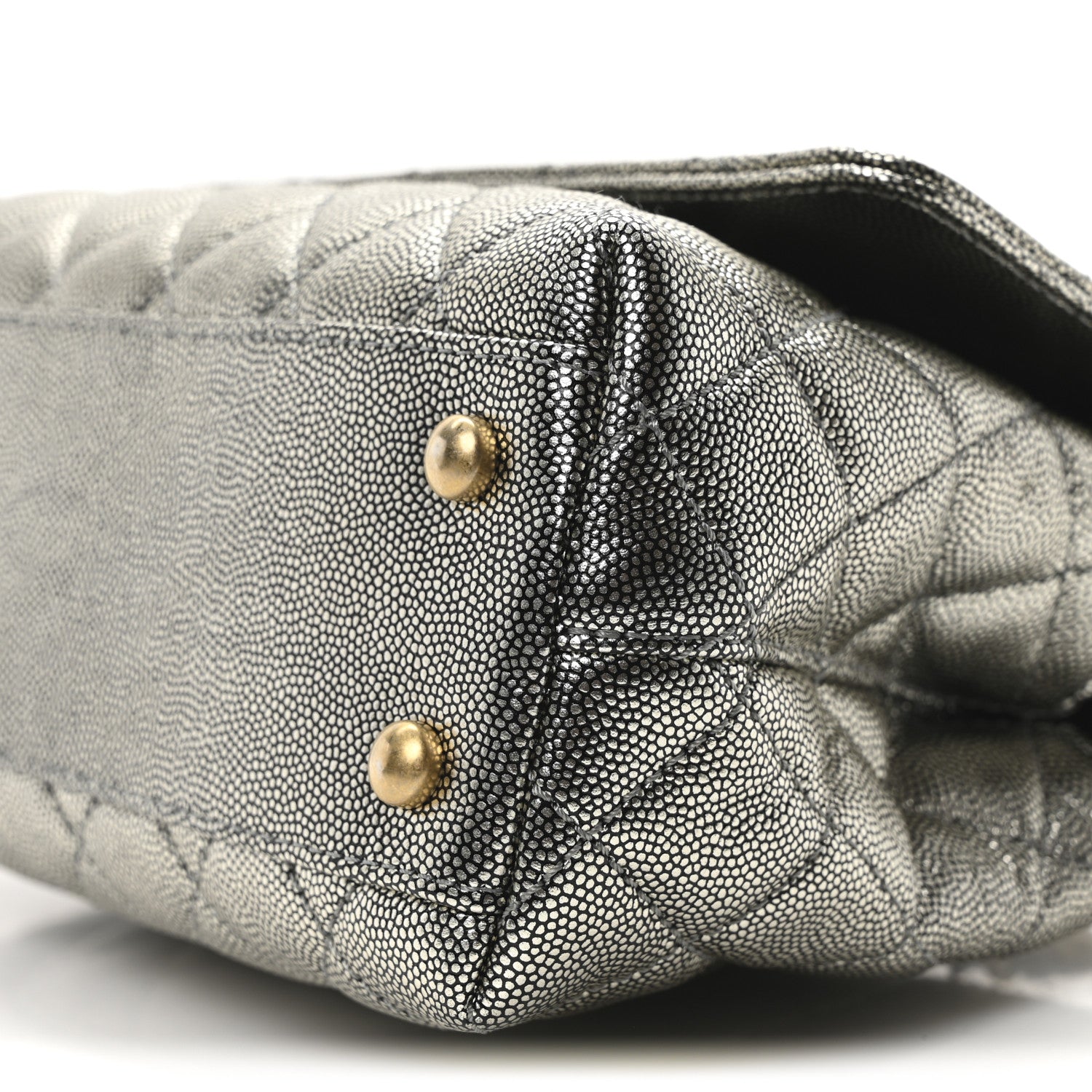 Chanel Metallic Caviar Quilted Mini Coco Handle Flap Silver 10 of 10