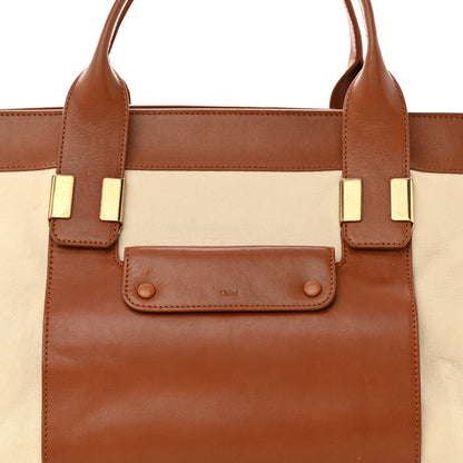 Chloe Calfskin Large Alice Satchel Husky White Tan 7 of 15