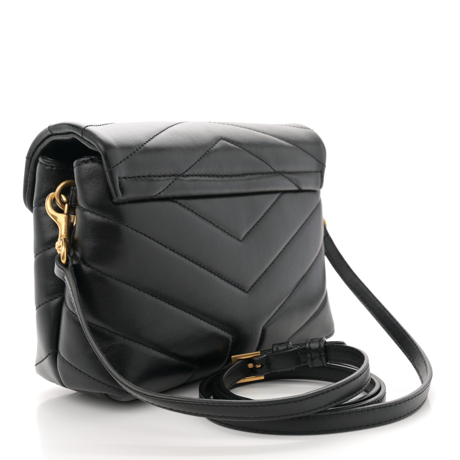 Saint Laurent Calfskin Y Quilted Monogram Toy Loulou Crossbody Bag Black 3 of 11