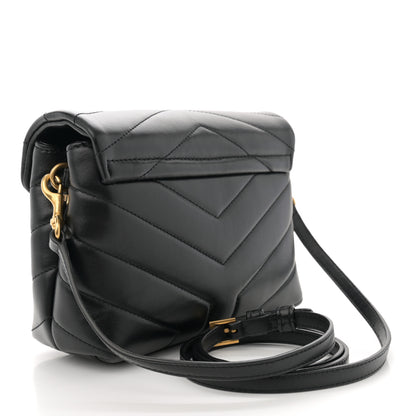 Saint Laurent Calfskin Y Quilted Monogram Toy Loulou Crossbody Bag Black 3 of 11
