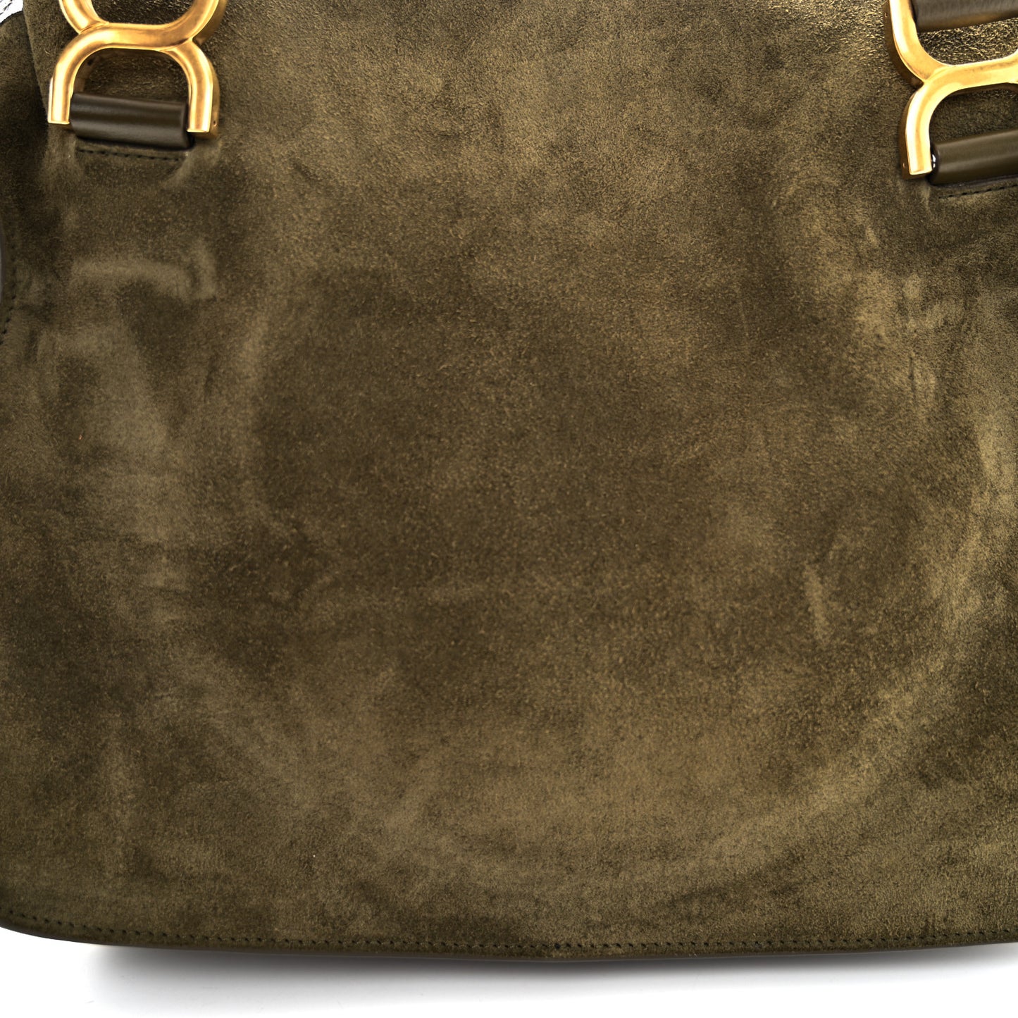 Suede Calfskin Medium Marcie Satchel Deep Olive