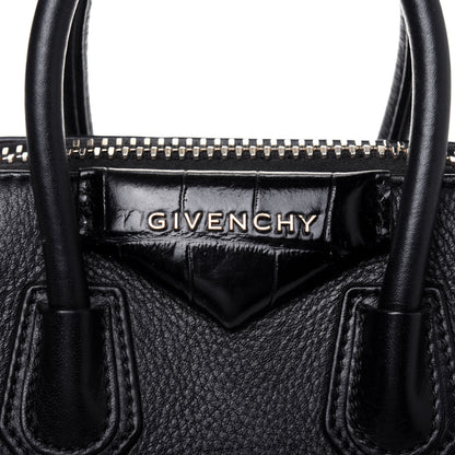 Givenchy Calfskin Crocodile Embossed Mini Antigona Black 15 of 20