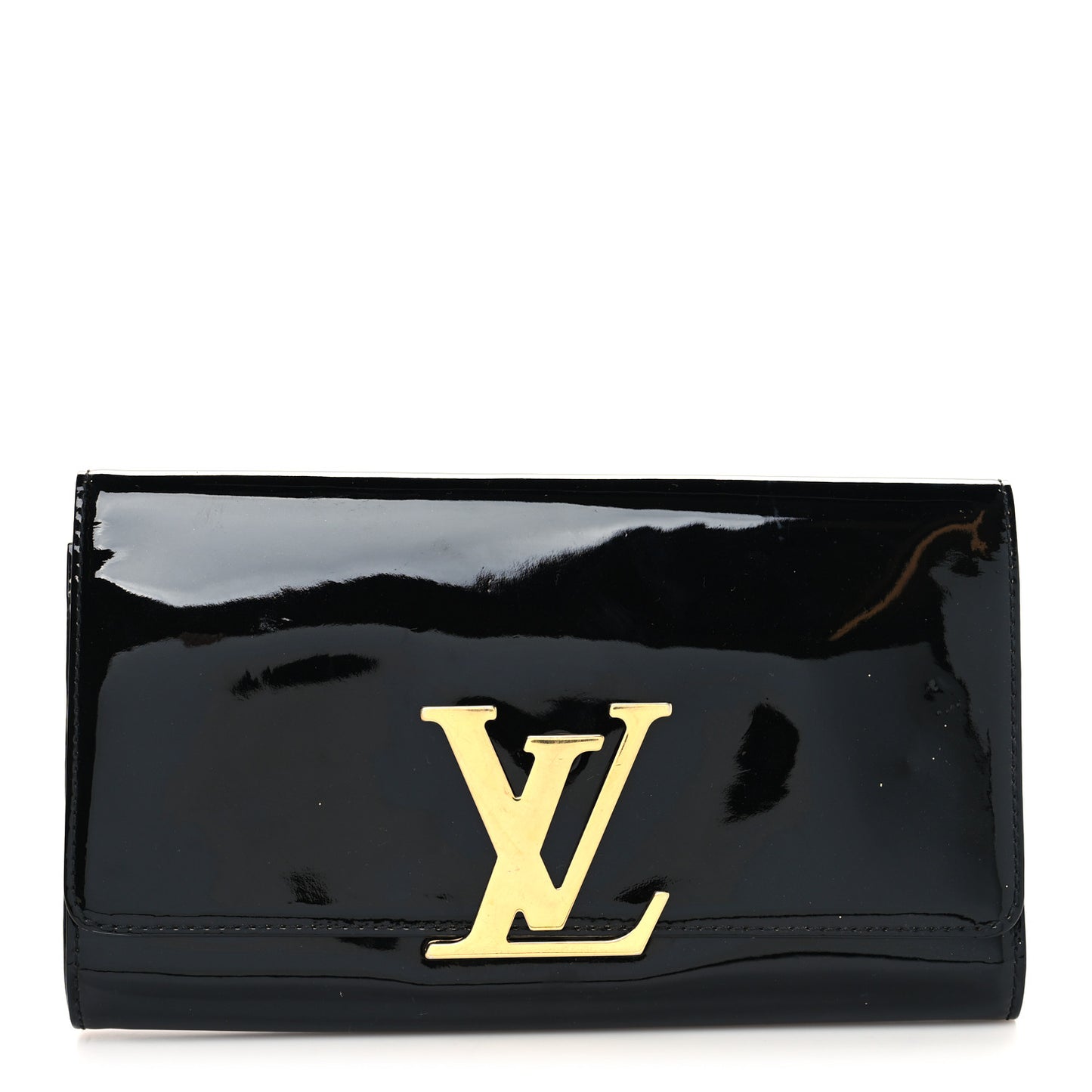 Patent Louise Clutch Black