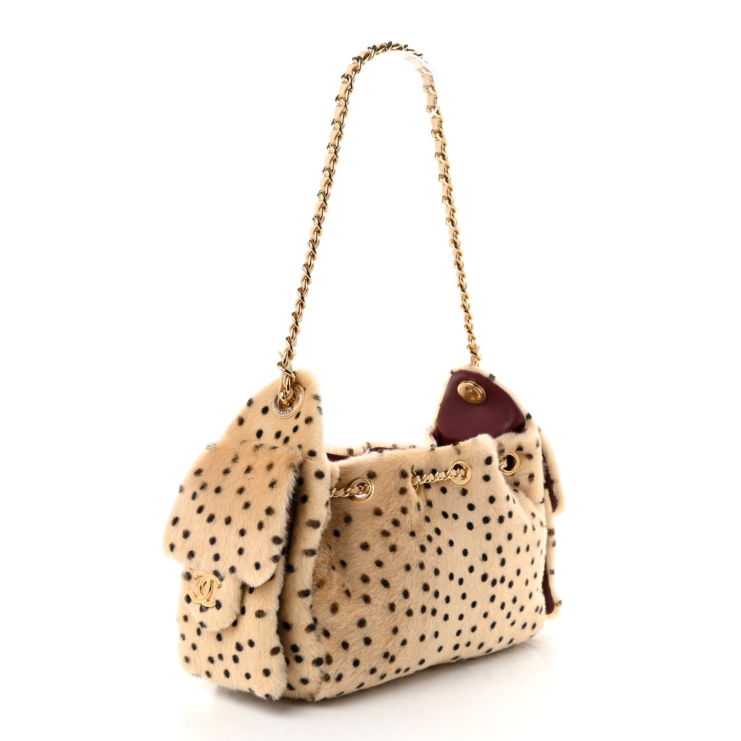 Pony Hair Mini Chanel 25 Handbag Beige Black