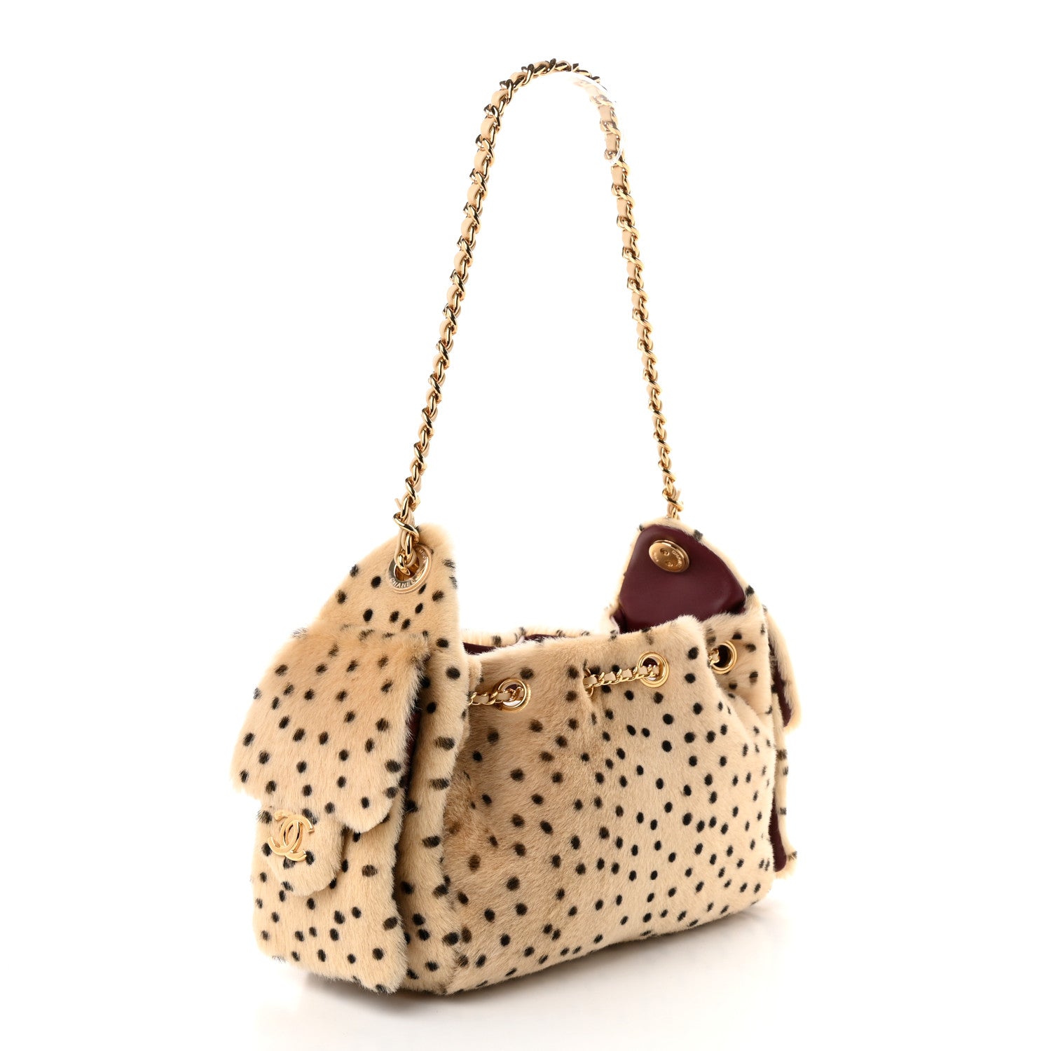 Chanel Pony Hair Mini Chanel 25 Handbag Beige Black 2 of 10