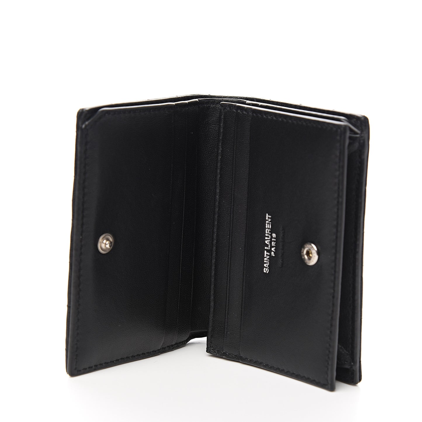 Lambskin Y Quilted Monogram Loulou Flap Wallet Black