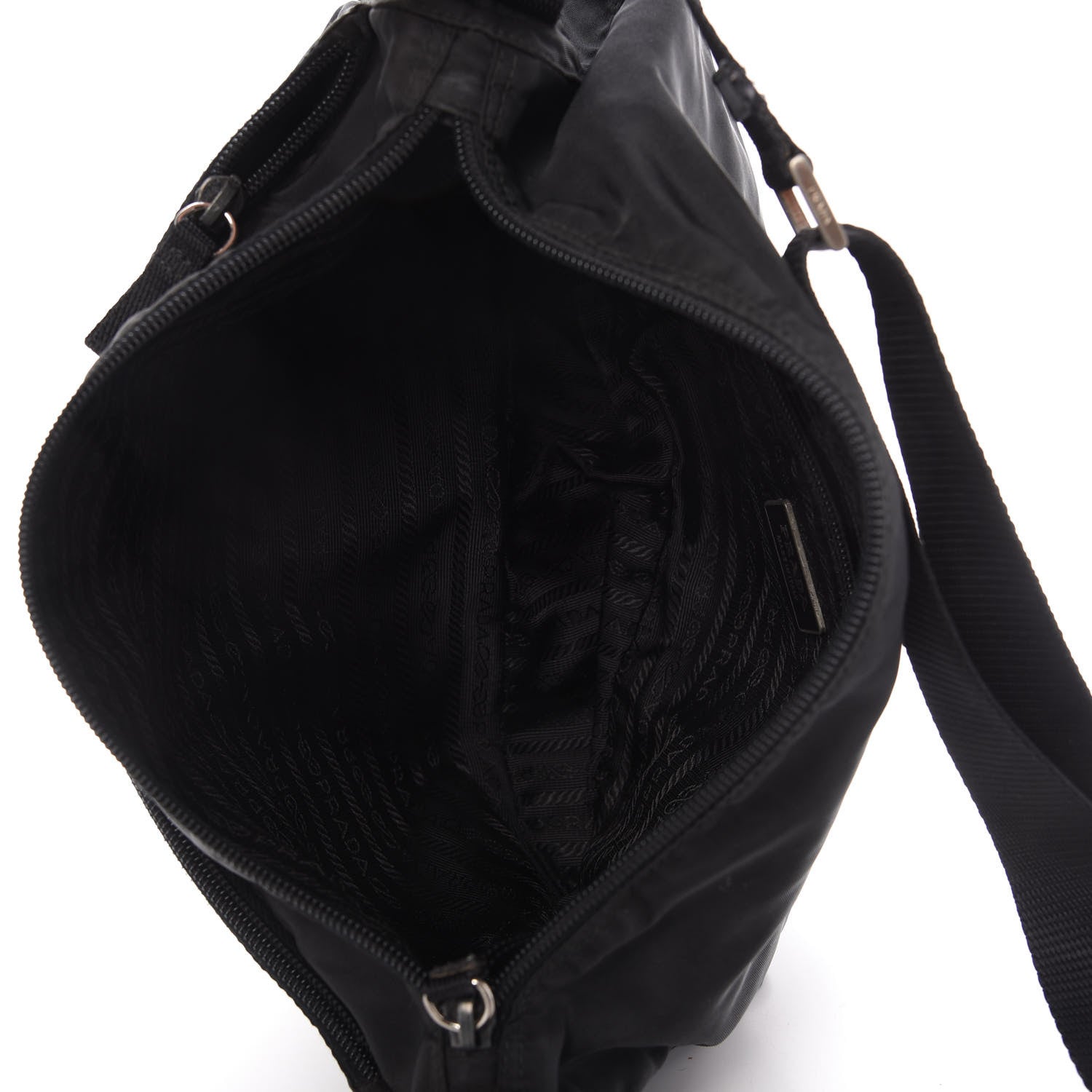 Prada Tessuto Nylon Messenger Bag Black 5 of 12