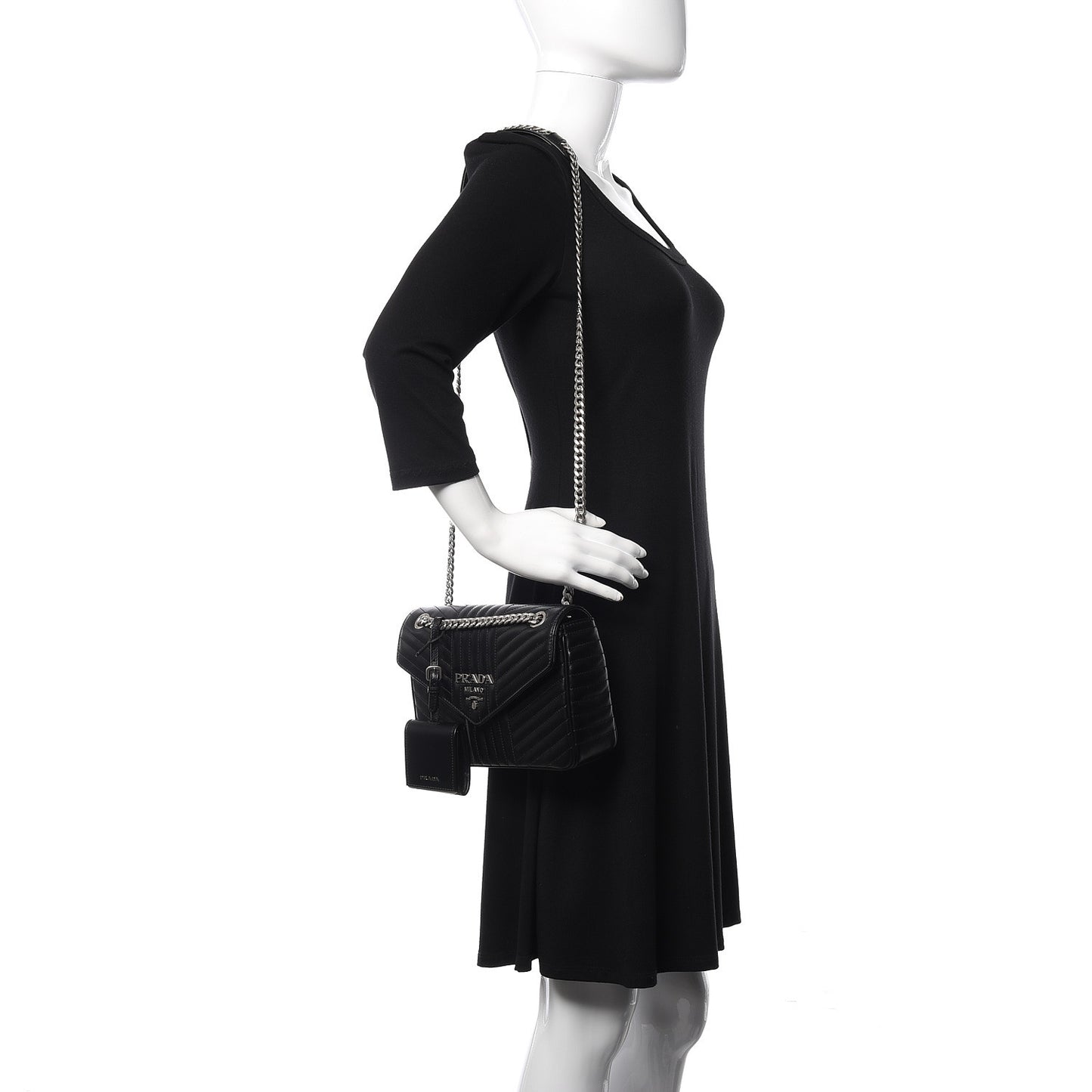 Soft Calf Impunture Diagramme Flap Black