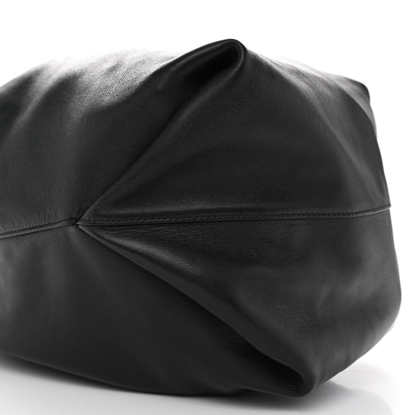 Lambskin Teddy Drawstring Bag Black