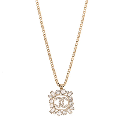 Chanel Crystal Baguette CC Necklace Gold 1 of 6