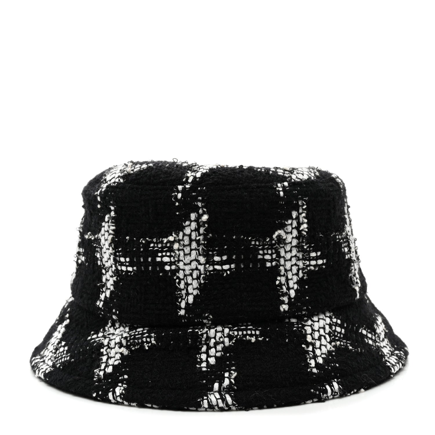 Chanel Tweed Bucket Hat S Black White 4 of 8