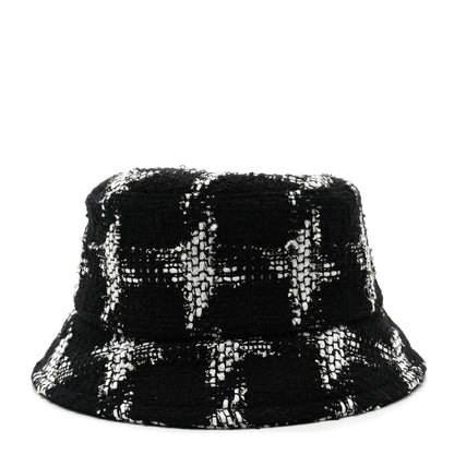 Chanel Tweed Bucket Hat S Black White 4 of 8