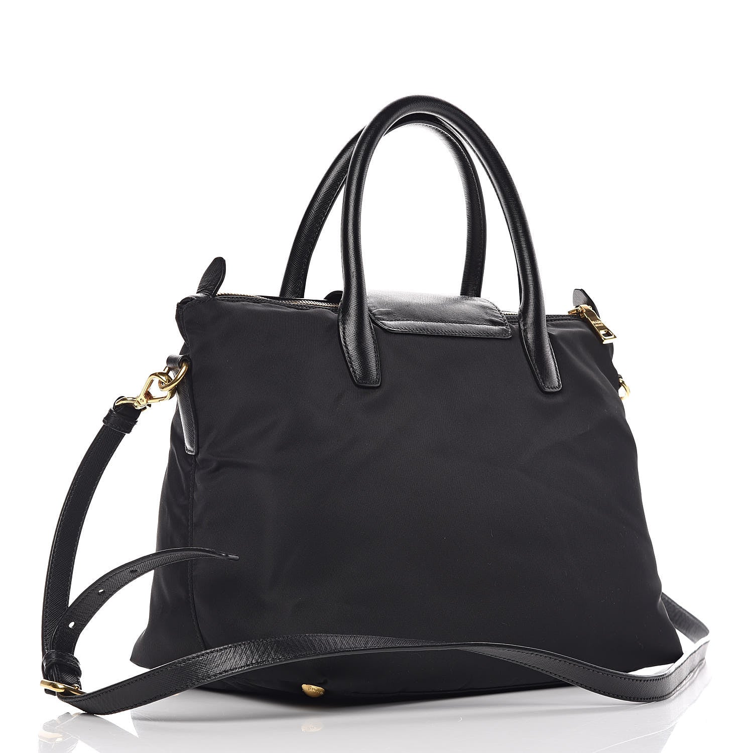 Prada Tessuto Nylon Saffiano Tote Black 3 of 11
