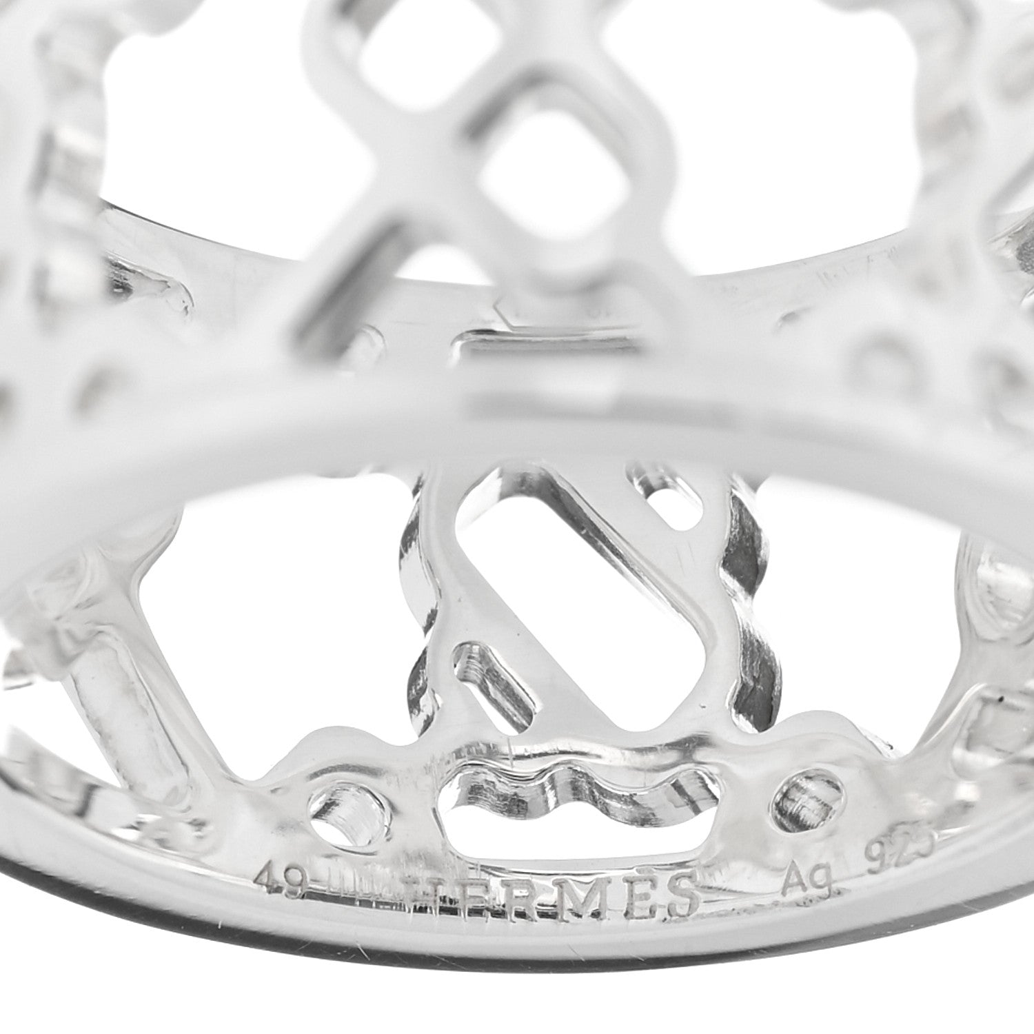 Hermes Sterling Silver PM Chaine d'Ancre Passerelle Ring 49 4.75 4 of 4