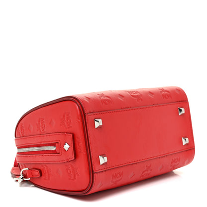 MCM Calfskin Ottomar Monogram Small Essential Boston Bag Viva Red 3 of 8