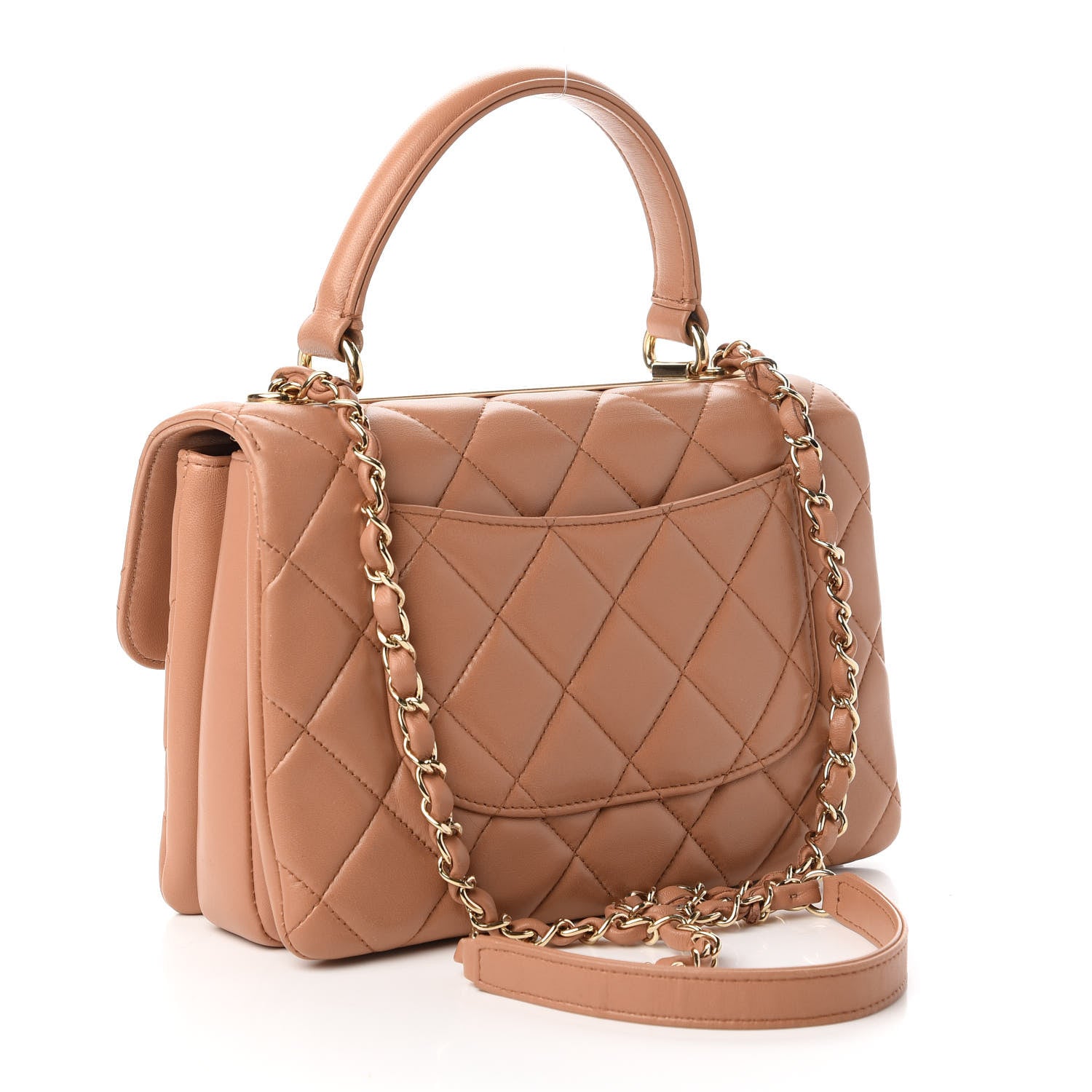 Chanel Lambskin Quilted Small Trendy CC Flap Dual Handle Bag Camel 3 of 10