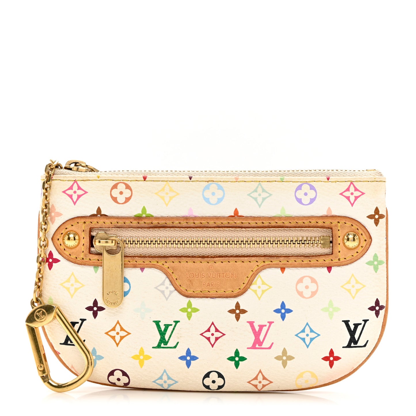 Monogram Multicolor Pochette Plate MM White