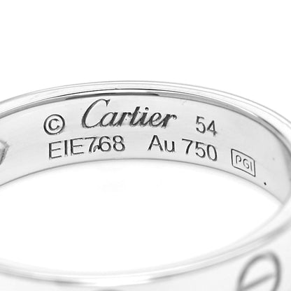 Cartier 18K White Gold Diamond 4mm LOVE Wedding Band Ring 54 7 7 of 8