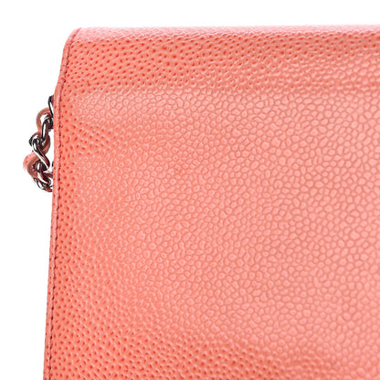 Chanel Caviar Timeless CC Wallet On Chain WOC Light Red 17 of 21