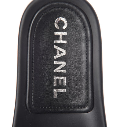 Chanel Lambskin Quilted CC Mules Sandals 39 Black 8 of 10
