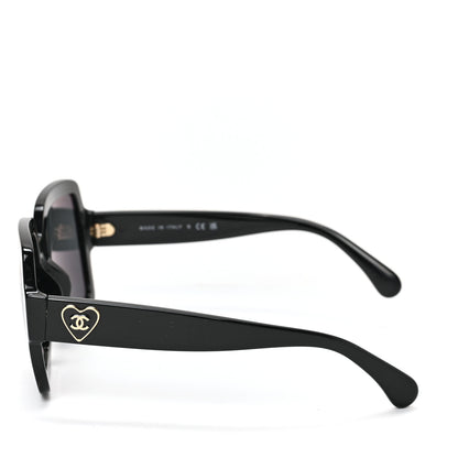 Chanel Acetate Square Heart Sunglasses 5479-A Black 3 of 6