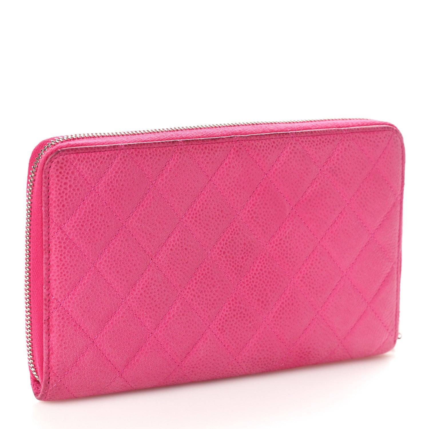 Chanel Iridescent Caviar Quilted Large Zip Around Organizer Wallet Pink 3 of 9