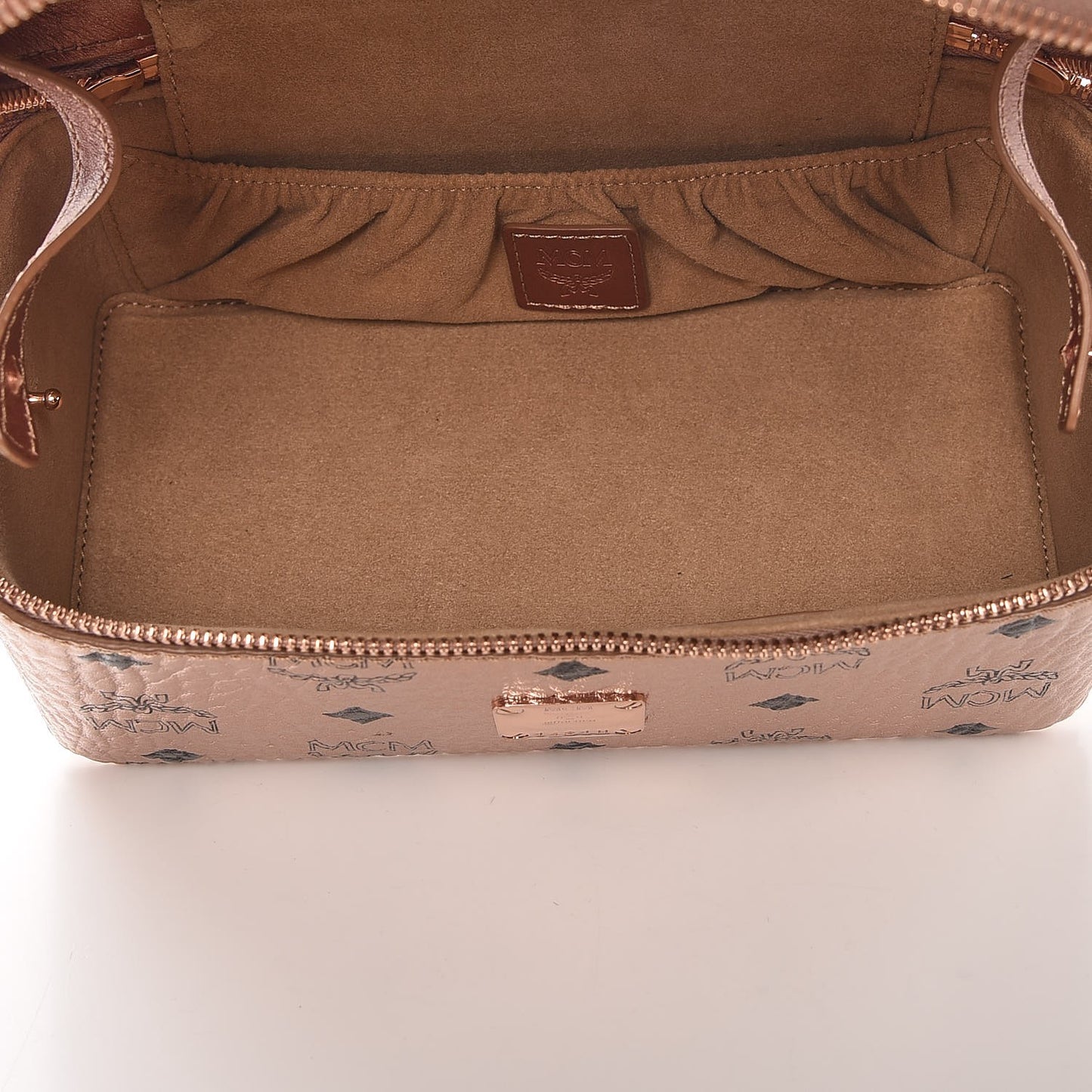 Metallic Visetos Vanity Case Champagne Gold
