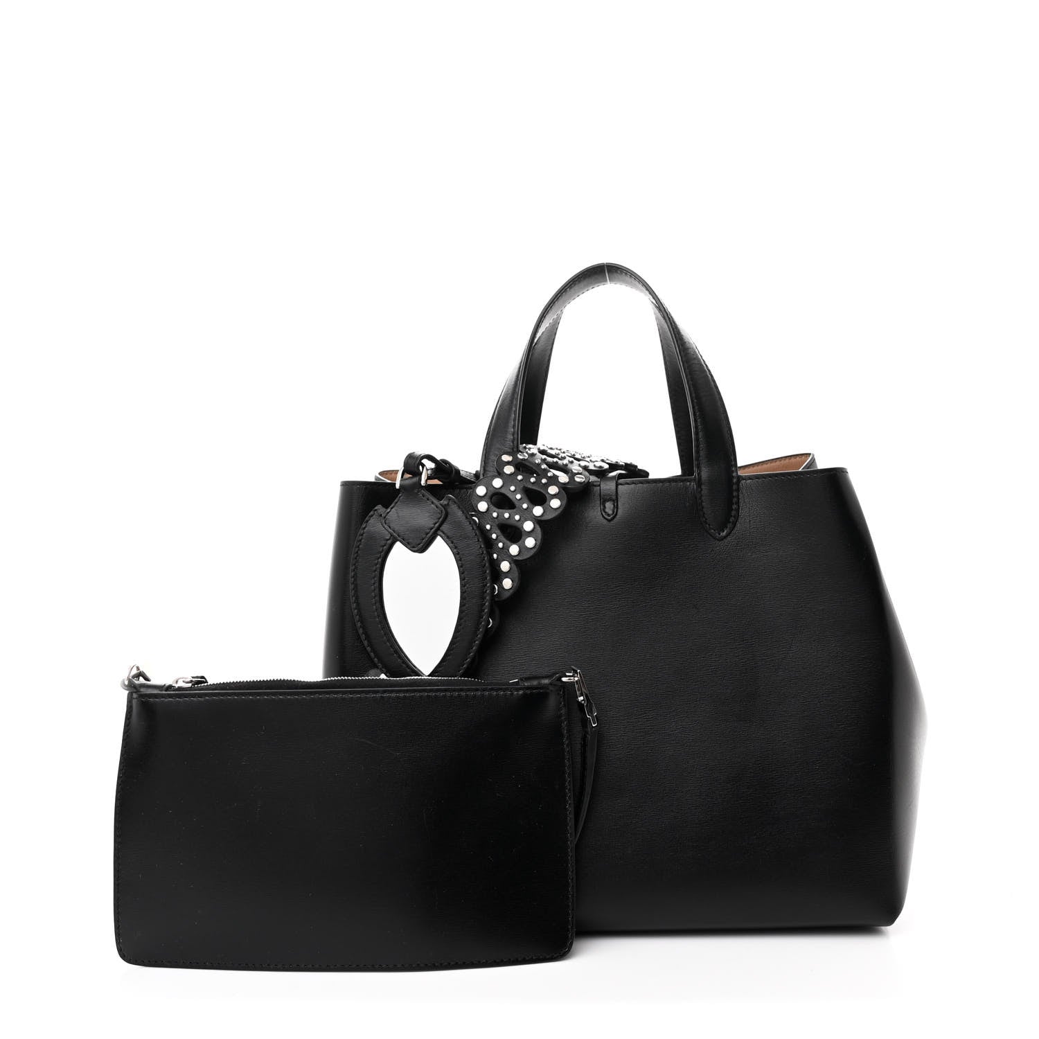 Alaia Calfskin Clou Etoile Strap Mina 25 Bag Black 3 of 13