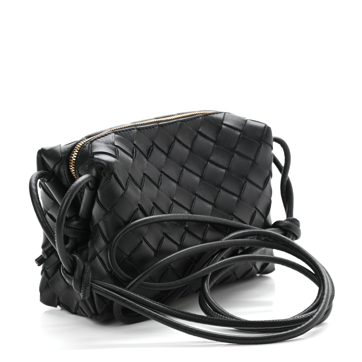 Nappa Intrecciato Mini Loop Camera Bag Black