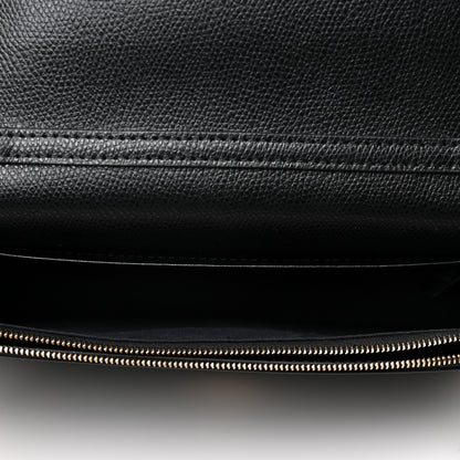 Fendi Vitello Cruise F is Fendi Bi-Color FF 1974 Embossed Medium Envelope Wallet On Chain Black Maya 5 of 11