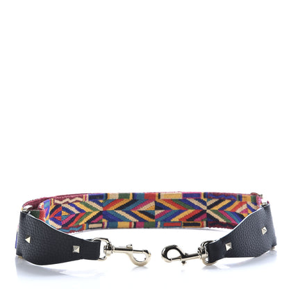 Valentino Garavani Canvas Native Couture 1975 Embroidered Rockstud Guitar Strap Multicolor 5 of 5