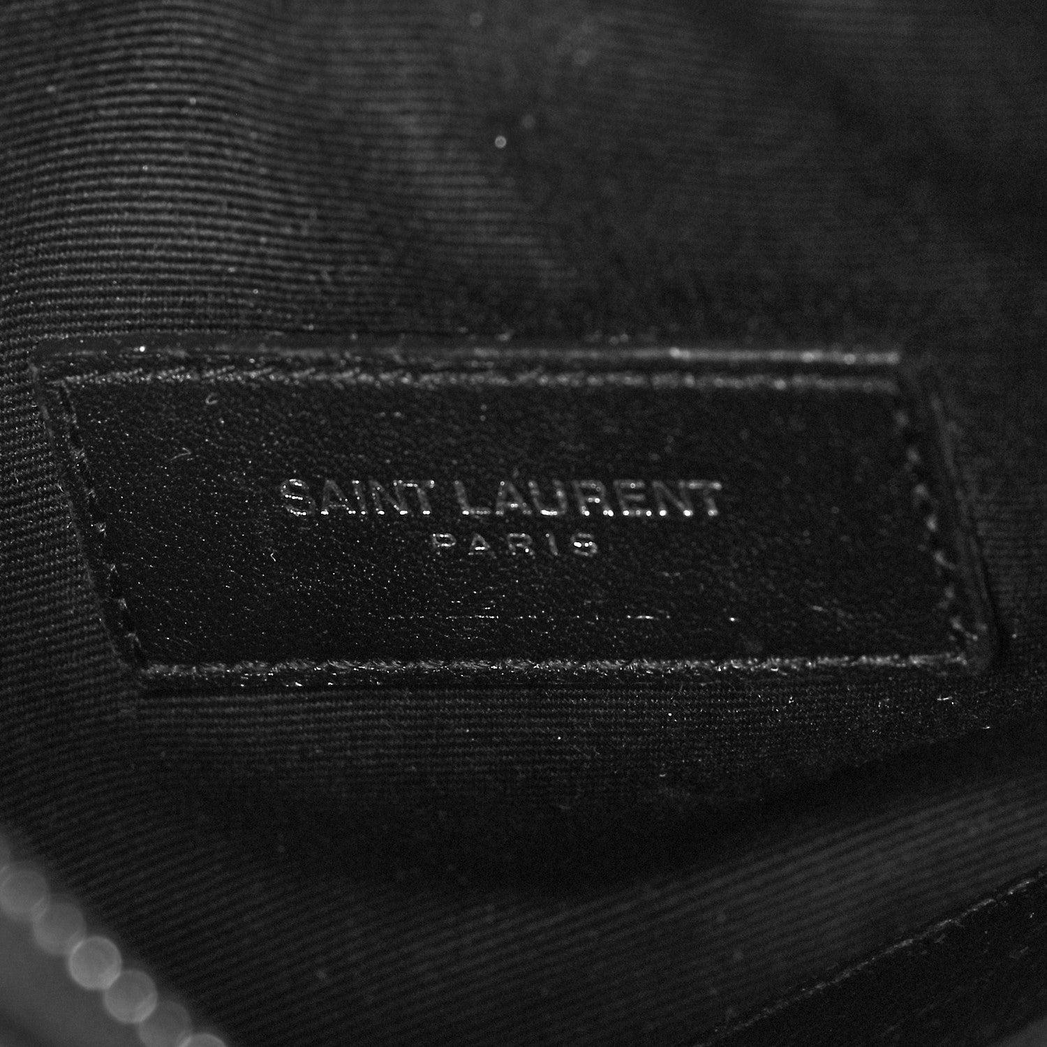 Saint Laurent Grain De Poudre Chevron Monogram Bill Pouch Black 6 of 9