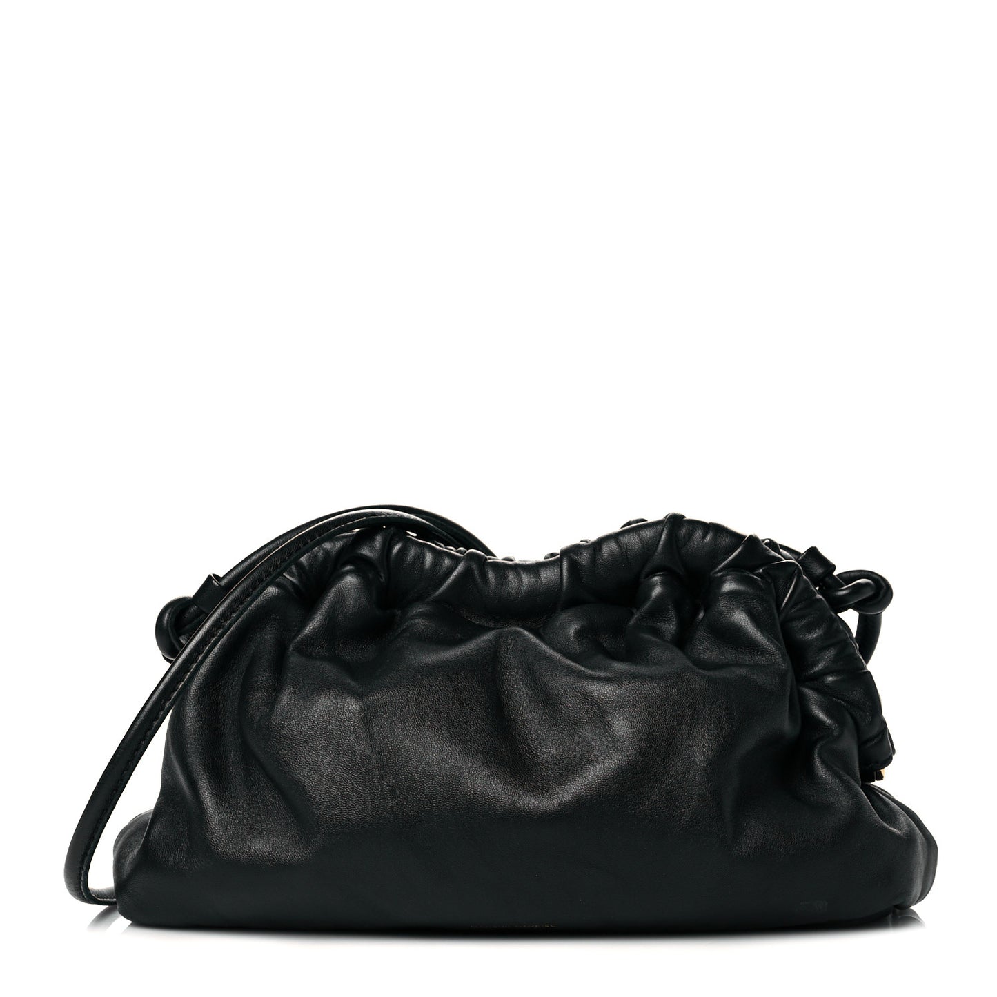 Lambskin Mini Cloud Clutch Black Flamma