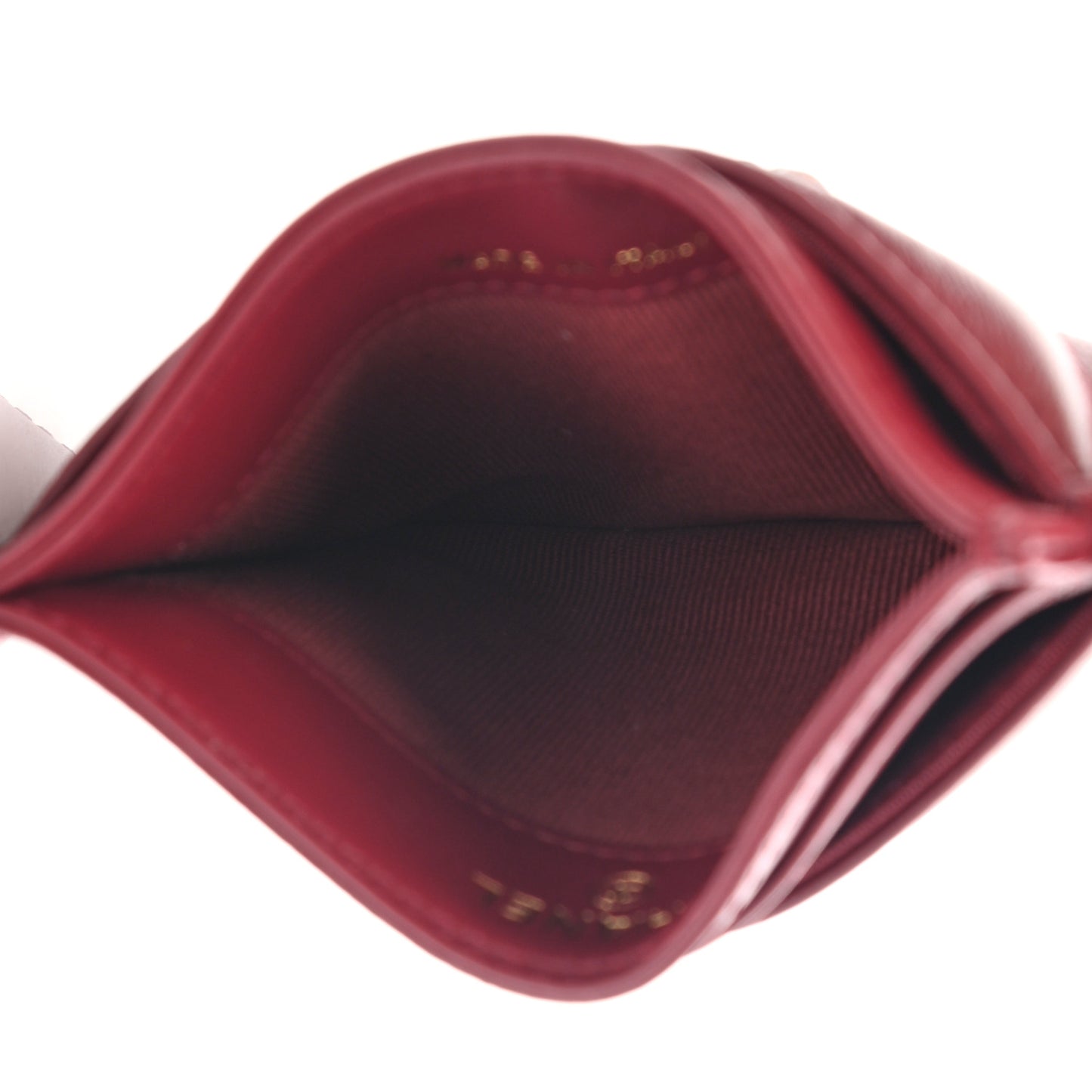 Lambskin Quilted Chanel 19 Card Holder Red