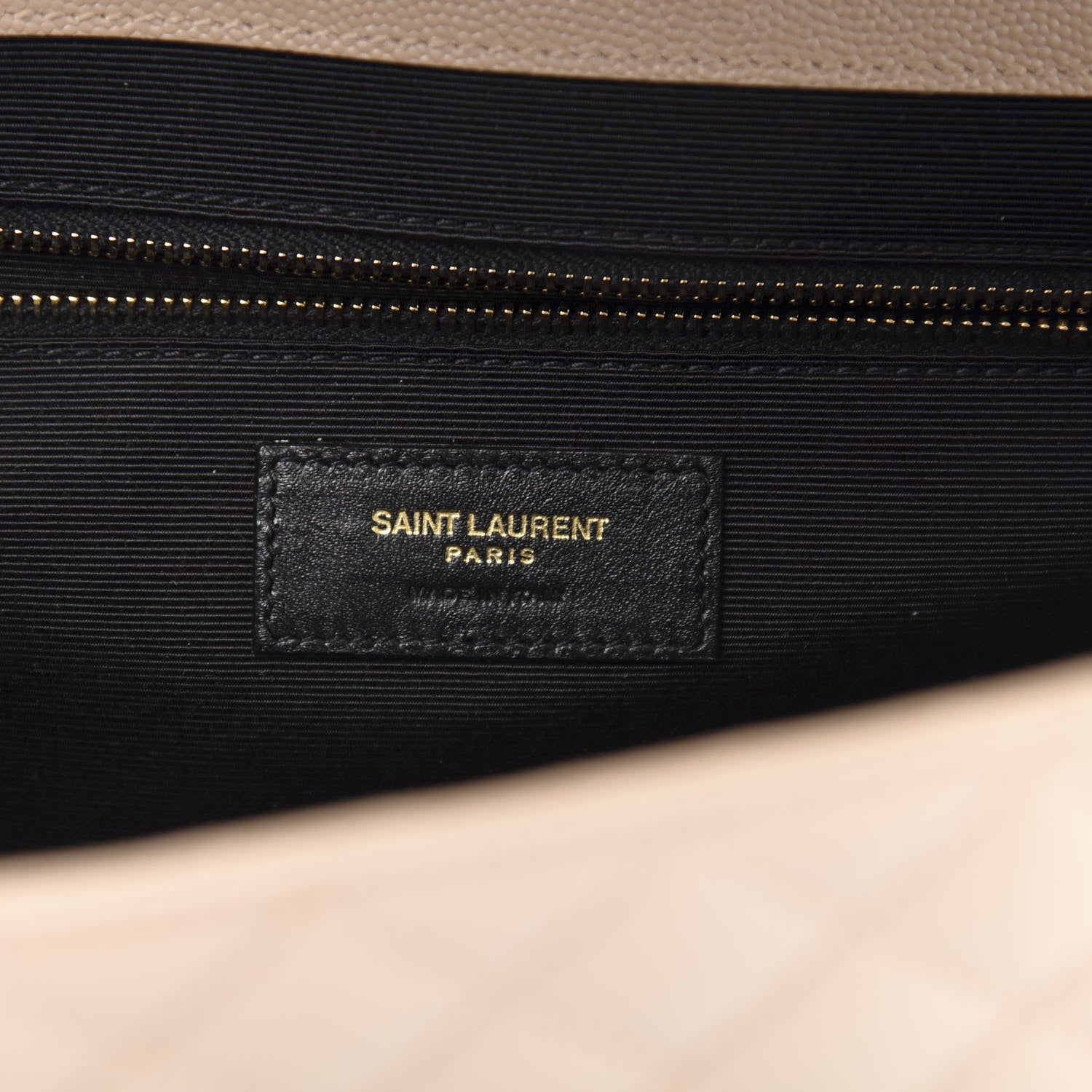 Saint Laurent Grain De Poudre Mixed Matelasse Large Triquilt Monogram Satchel Nude Powder 7 of 11
