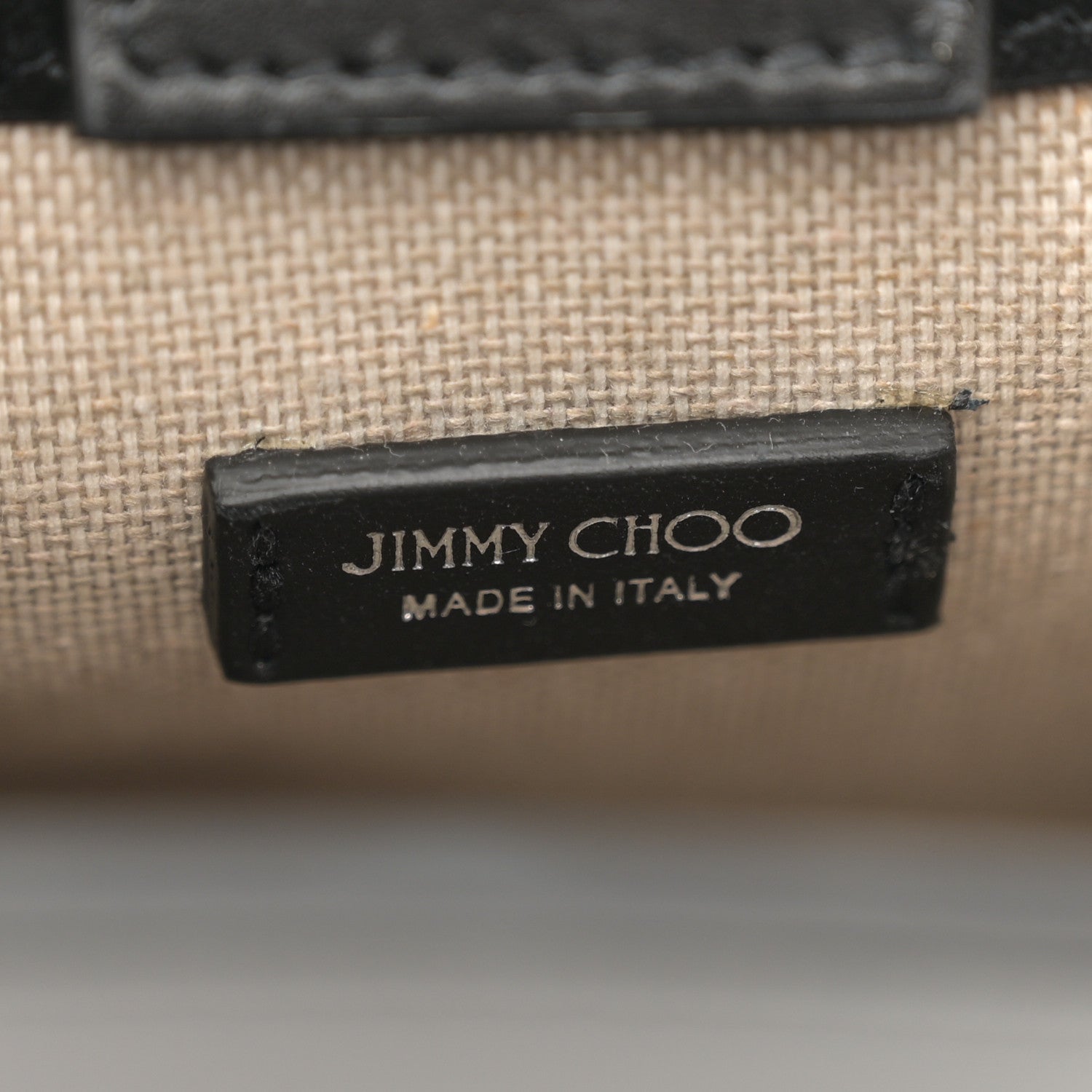 Jimmy Choo Smooth Calfskin Logo Mini Tote Black White 6 of 12