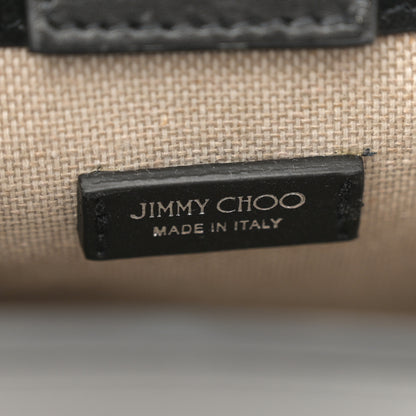 Jimmy Choo Smooth Calfskin Logo Mini Tote Black White 6 of 12