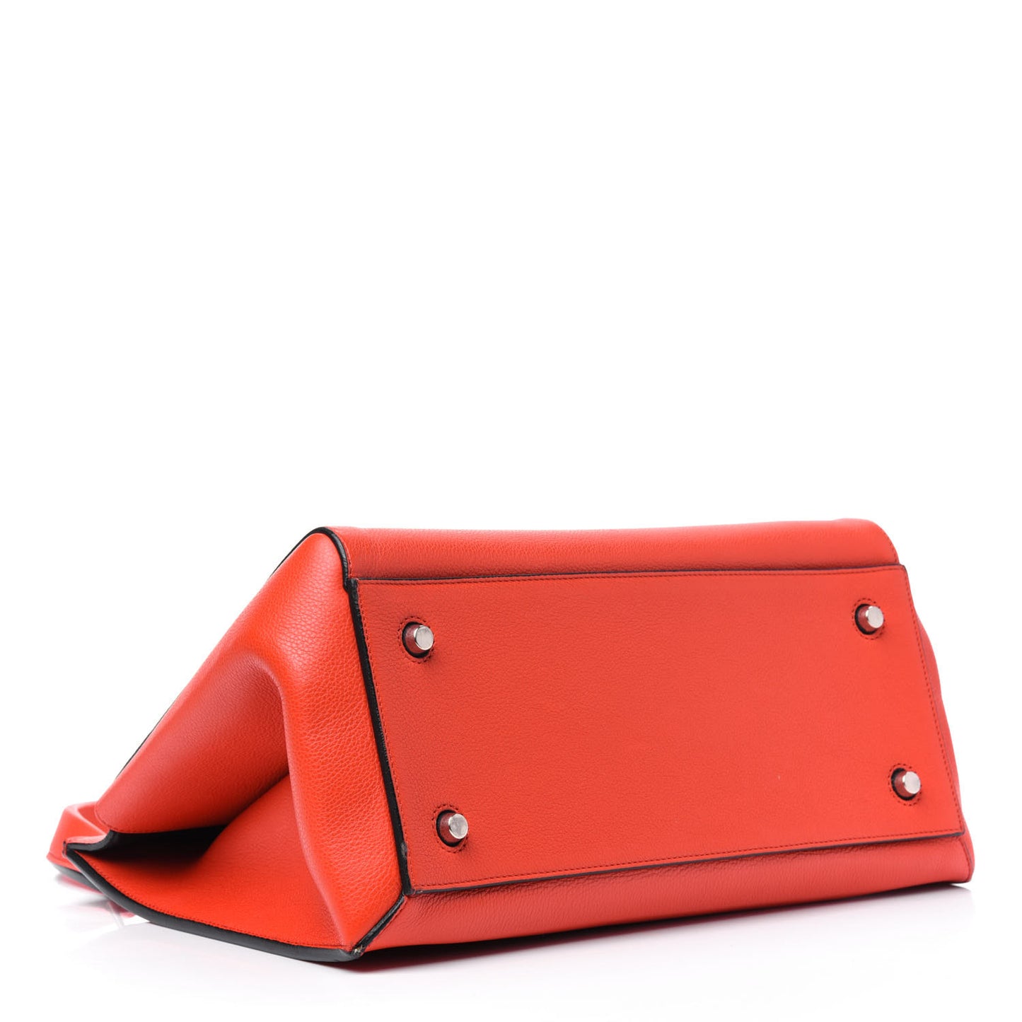 Grained Calfskin Medium Edge Shoulder Bag Vermillion