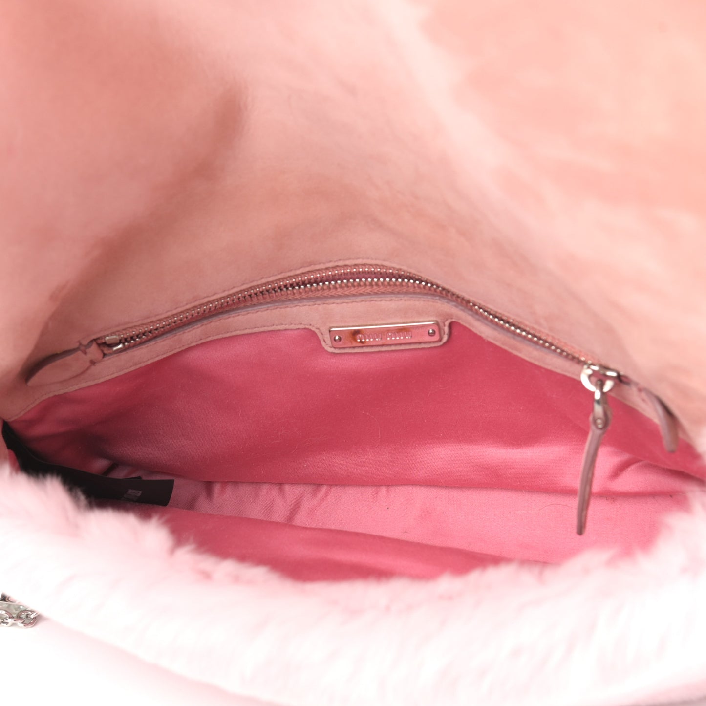 Rabbit Fur Crystal Flap Clutch Rosa